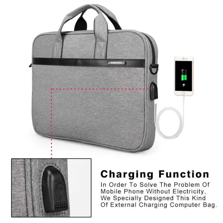 Charge Your Mobile Phone On The Go With Kingsons Waterproof Laptop Handbag